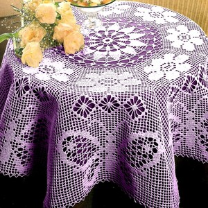 Vintage Crochet PATTERN Tablecloth Filet Crochet Pattern Crochet Butterfly Tablecloth Pattern Filet Crochet Table Cloth PATTERN in PDF