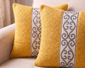 Knitted Pillow Case Pattern / Easy Knitted Pillows / Bulky Weight # 5 Yarn / ( PDF ) / Beginner Cushion / Knitting PATTERN # 3