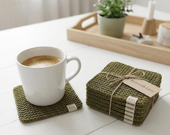 Beginner Knit Coaster Pattern: Cozy Minimalist Home Decor (PDF Pattern)