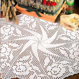 Vintage Crochet PATTERN Filet Crochet Pattern Placemat Crochet Table Mat Crochet Doily Crochet Table Center Vintage Pattern in PDF