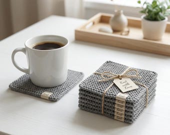 Eenvoudig breipatroon Onderzetters / Gebreid onderzetterpatroon / Gezellig moktapijt / Geschikt voor beginners / Minimalistisch interieur / DIY cadeau / PDF