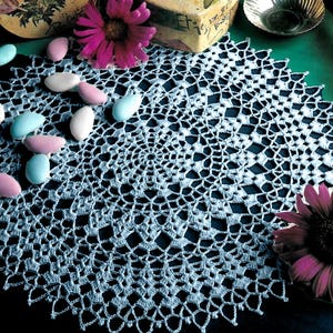 Vintage Crochet Pattern Doily Round Placemat Crochet Table Mat Crochet Doily Crochet Table Center Vintage Crochet Placemat Pattern in PDF