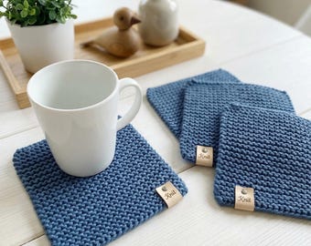 Nybörjarmönster för stickning av underlägg: Mysig muggmatta, minimalistisk heminredning (PDF)