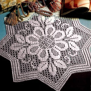 Vintage Crochet PATTERN Filet Crochet Pattern Placemat Crochet Table Mat Crochet Doily Crochet Table Center Vintage Pattern in PDF