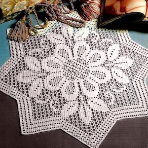 Vintage Crochet PATTERN Filet Crochet Pattern Placemat Crochet Table Mat Crochet Doily Crochet Table Center Vintage Pattern in PDF