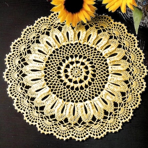 Vintage Crochet Pattern Round Placemat Crochet Table Mat Crochet Doily Crochet Table Center Vintage Crochet Placemat Pattern in PDF