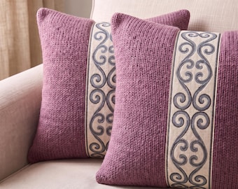 Knitted Pillow Case Pattern / Easy Knitted Pillows / Bulky Weight # 5 Yarn / ( PDF ) / Beginner Cushion / Knitting PATTERN # 3