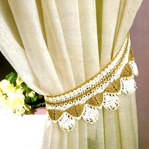 Crochet Pattern Tieback Crochet Curtain Tiebacks Crochet Tie Back Crochet Curtain Holder Vintage Crochet PATTERN in PDF Instant Download