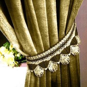 Vintage Crochet PATTERN Tieback Crochet Curtain Tiebacks Crochet Tie Back Crochet Curtain Holder PATTERN in PDF Instant Download
