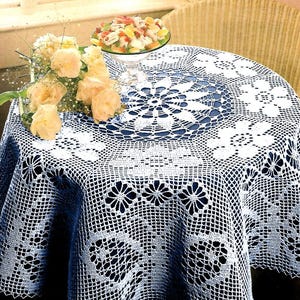 Vintage Crochet PATTERN Tablecloth Filet Crochet Pattern Crochet Butterfly Tablecloth Pattern Filet Crochet Table Cloth PATTERN in PDF