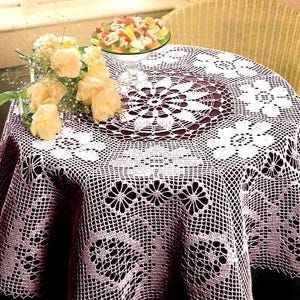 Vintage Crochet PATTERN Tablecloth Filet Crochet Pattern Crochet Butterfly Tablecloth Pattern Filet Crochet Table Cloth PATTERN in PDF