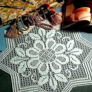 Vintage Crochet PATTERN Filet Crochet Pattern Placemat Crochet Table Mat Crochet Doily Crochet Table Center Vintage Pattern in PDF