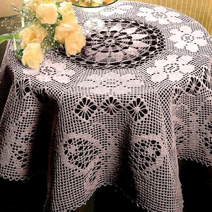 Vintage Crochet PATTERN Tablecloth Filet Crochet Pattern Crochet Butterfly Tablecloth Pattern Filet Crochet Table Cloth PATTERN in PDF