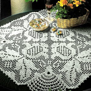 Vintage Crochet PATTERN Square Filet Crochet Pattern Placemat Crochet Table Mat Crochet Doily Crochet Table Center Vintage Pattern in PDF