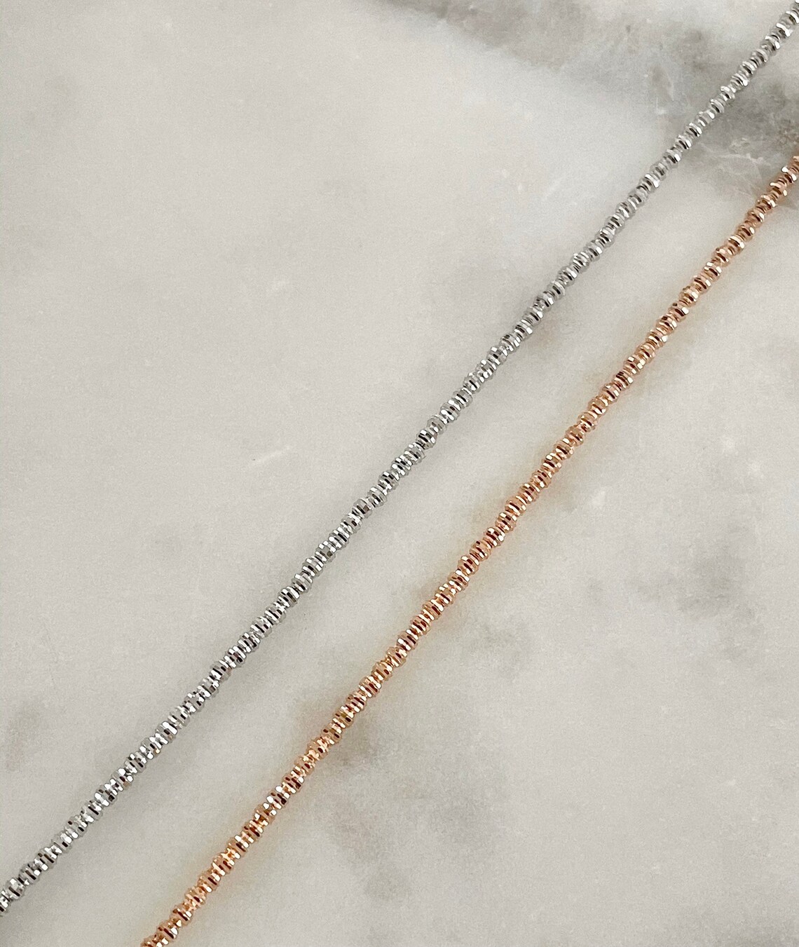 14K Gold Diamond Cut Bead Necklace & Bracelet Etsy