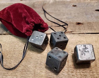 Heavy Steel Dice for D&D and RPGs – Artisan Blacksmith-Made, Ideal Gift for Gamers and Sixth Anniversary Celebrations, Oversize Novelty Dice