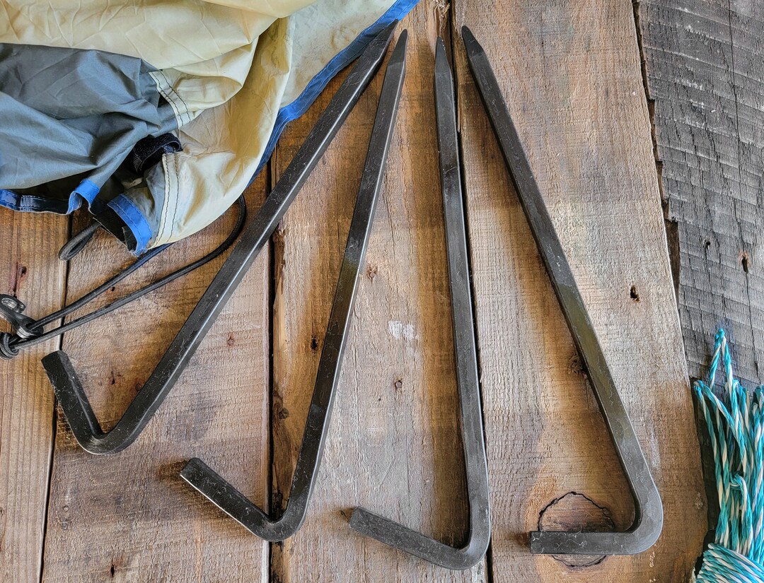 4 Heavy Duty Steel Tent Stakes Canopy Stakes Metal Tent Stakes Beach