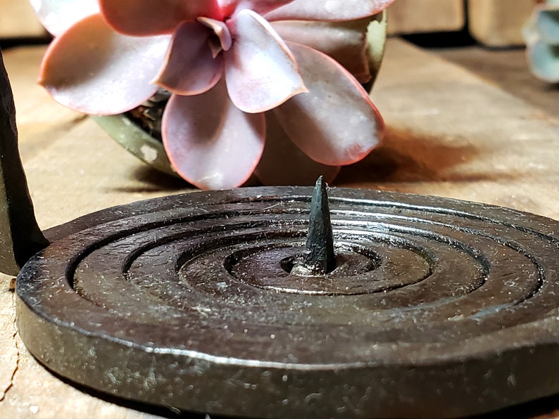 Wrought Iron Spiral Chamber Candle Holder Hand Etsy