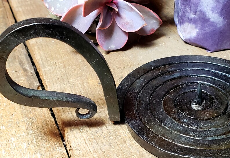 Wrought Iron Spiral Chamber Candle Holder Hand Etsy