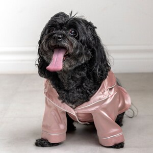 Pink Pet PJ's for Dogs and Cats in Rose Gold Satin | Cute Dog Clothes | Dog Pyjamas | Trendy Pink Pet Apparel | Unique Gift Ideas for Her