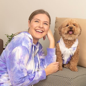 Matching Tie Dye Pet and Owner Violet Purple Zip up Hoodie Pet