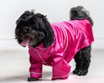 Pet Pajamas for Dogs and Cats in Barbie Pink Satin
