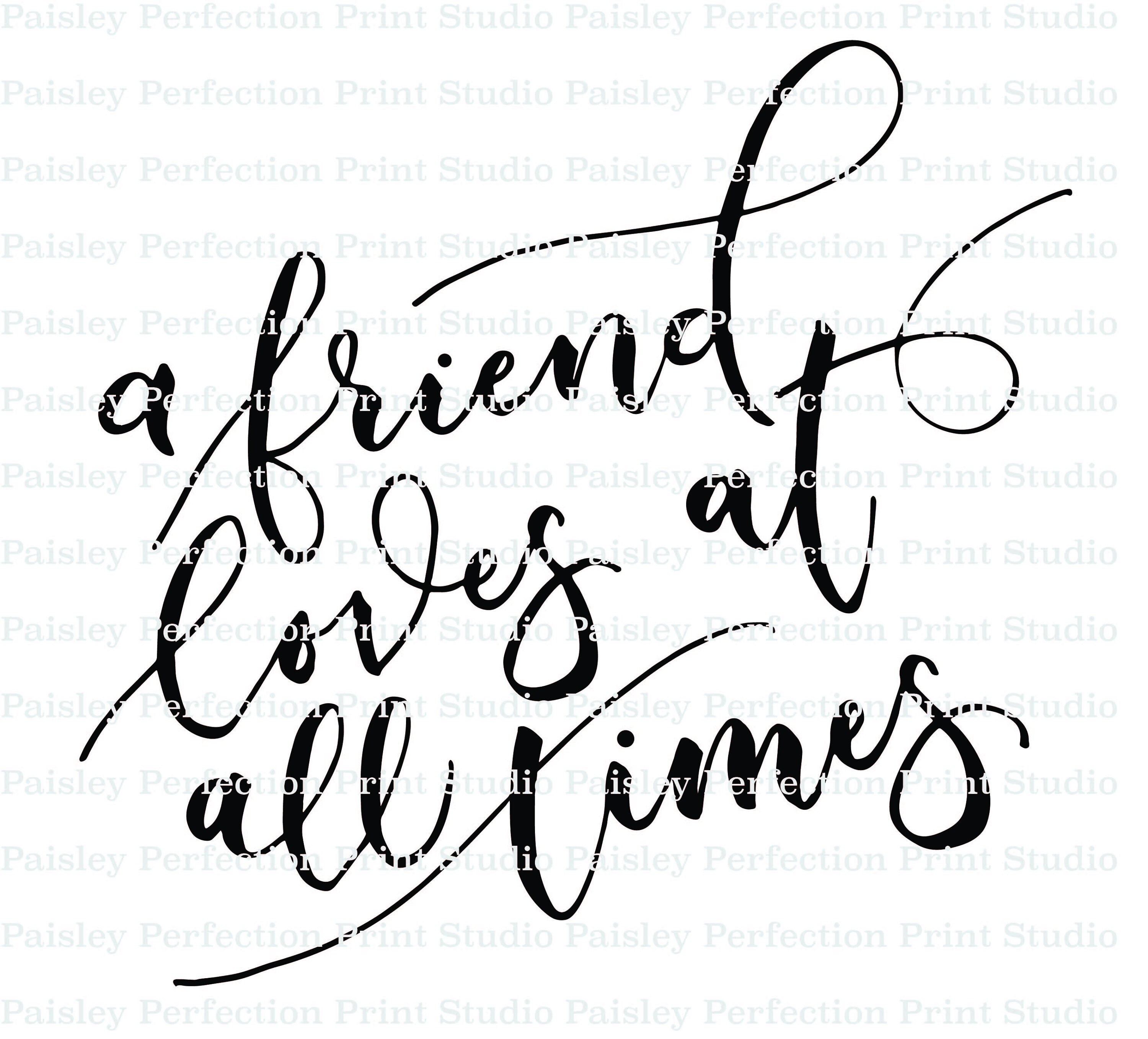 Autocollant Mural Citation "A Friend Loves Us" - Sticker Vinyle Déco, Référence FR11/RV62