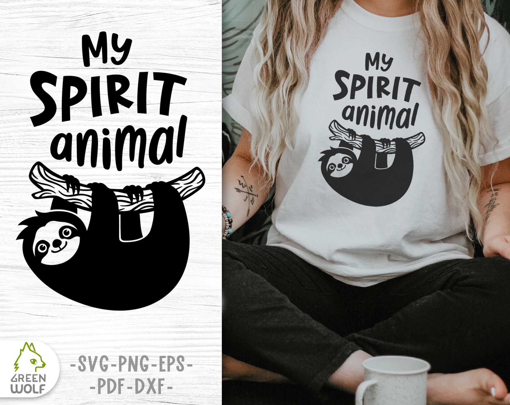 Download Sloth is my spirit animal svg Cute sloth svg Funny t shirt | Etsy