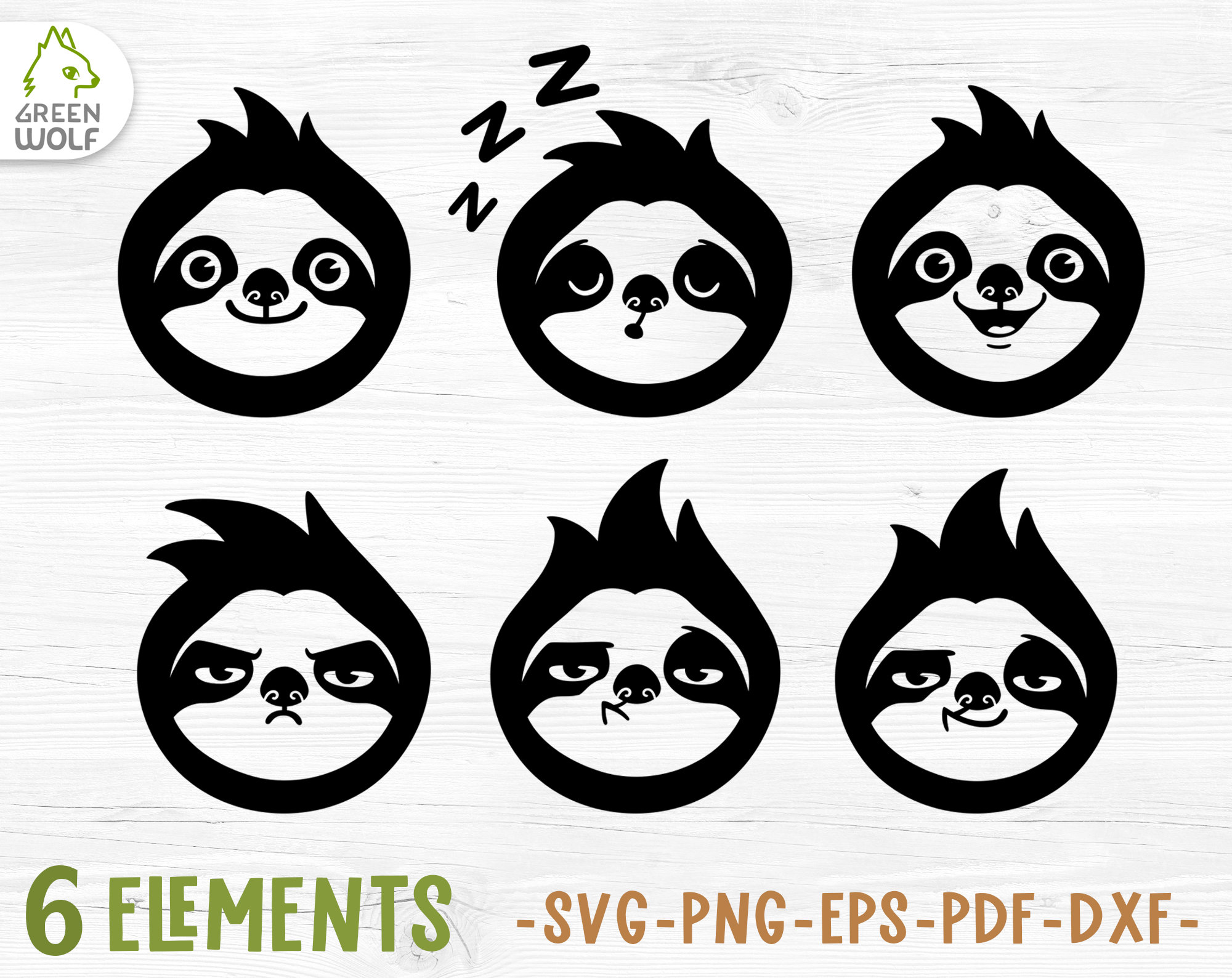 Sloth faces svg files for cricut Sloth svg bundle Sloth png | Etsy