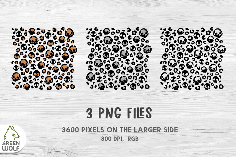 Skull Leopard Print Svg Halloween Pattern Skull Svg Creepy | Etsy