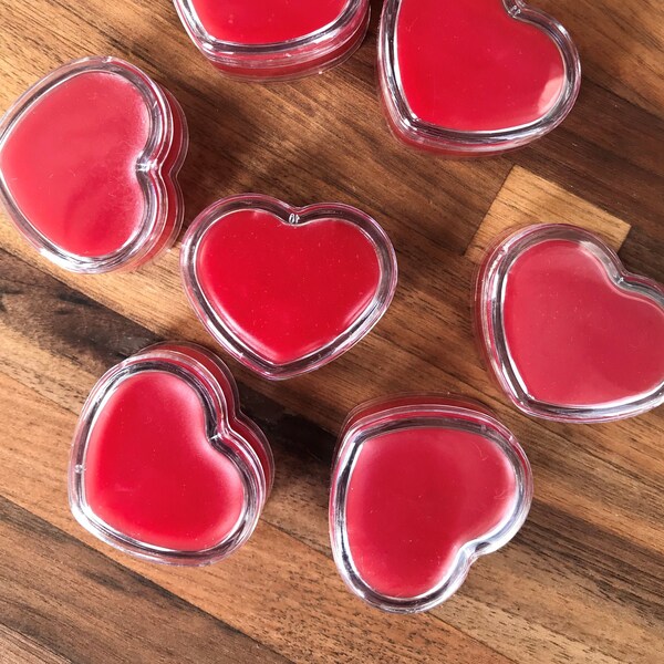 Red Hot Natural Lip Gloss, Heart Shaped Lip Gloss, Valentine's Day Gift, Gift for Her, Lip Moisturizer, Red Lip Gloss, Bridal Shower Gift