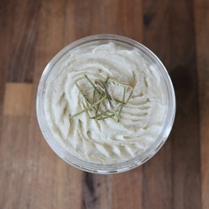Lemongrass Whipped Sugar Scrub with Essential Oils, Vegan Scrub, Exfoliation and Moisturizing Body Scrub, Whipped Soap, Self-Care Daily, Spa