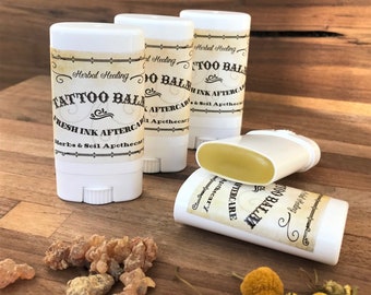 Tattoo Balm Fresh Ink Aftercare, All Natural Healing Salve, Moisturizing Balm - Soothe Itchy Skin, Herbal Tattoo Lotion, Cruelty Free, Vegan
