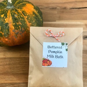 Buttered Pumpkin Milk Bath with Oatmeal, Super Relaxing Milk Bath Tea with Botanicals, Selfcare Gift and Eco Friendly, Perfect Fall Scent