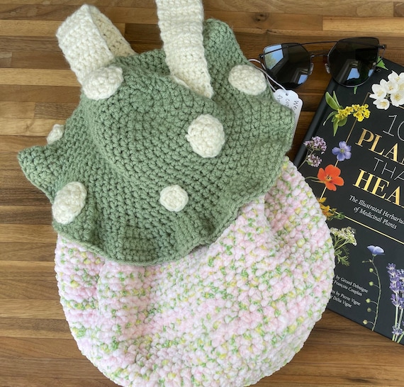 Handmade Crochet Mushroom Backpack: Children display picture 3