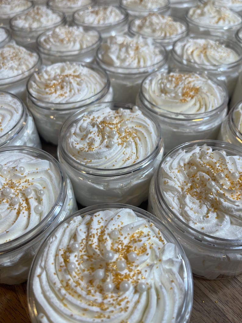 Champagne Kisses Whipped Sugar Scrub with Organic Cane Sugar and Sweet Almond Oil, Skin Polish Body Scrub, Spa Day Gift, Foaming Scrub image 4