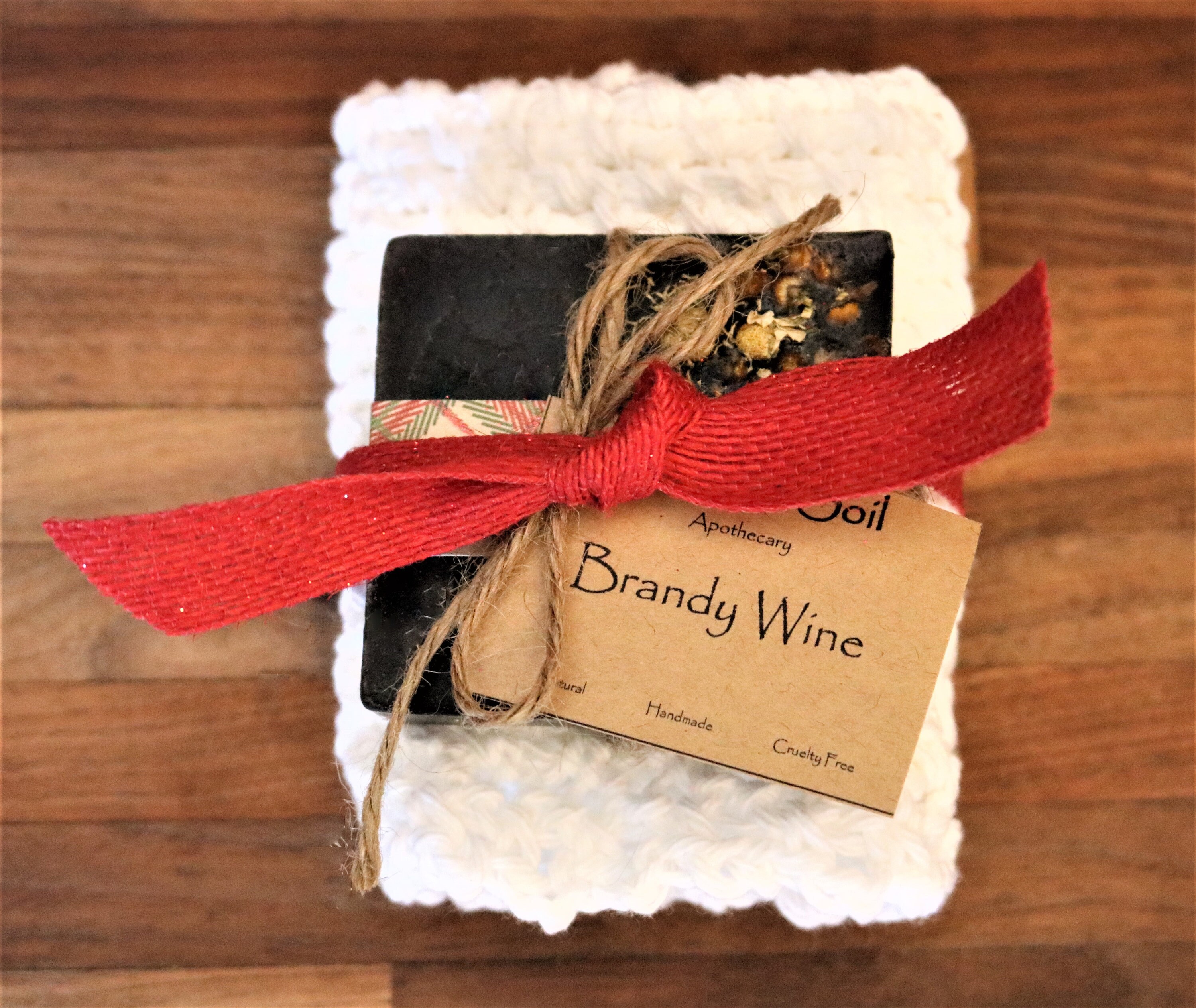 Natural Soap and Washcloth Gift Set Brandy Wine Soap with Etsy