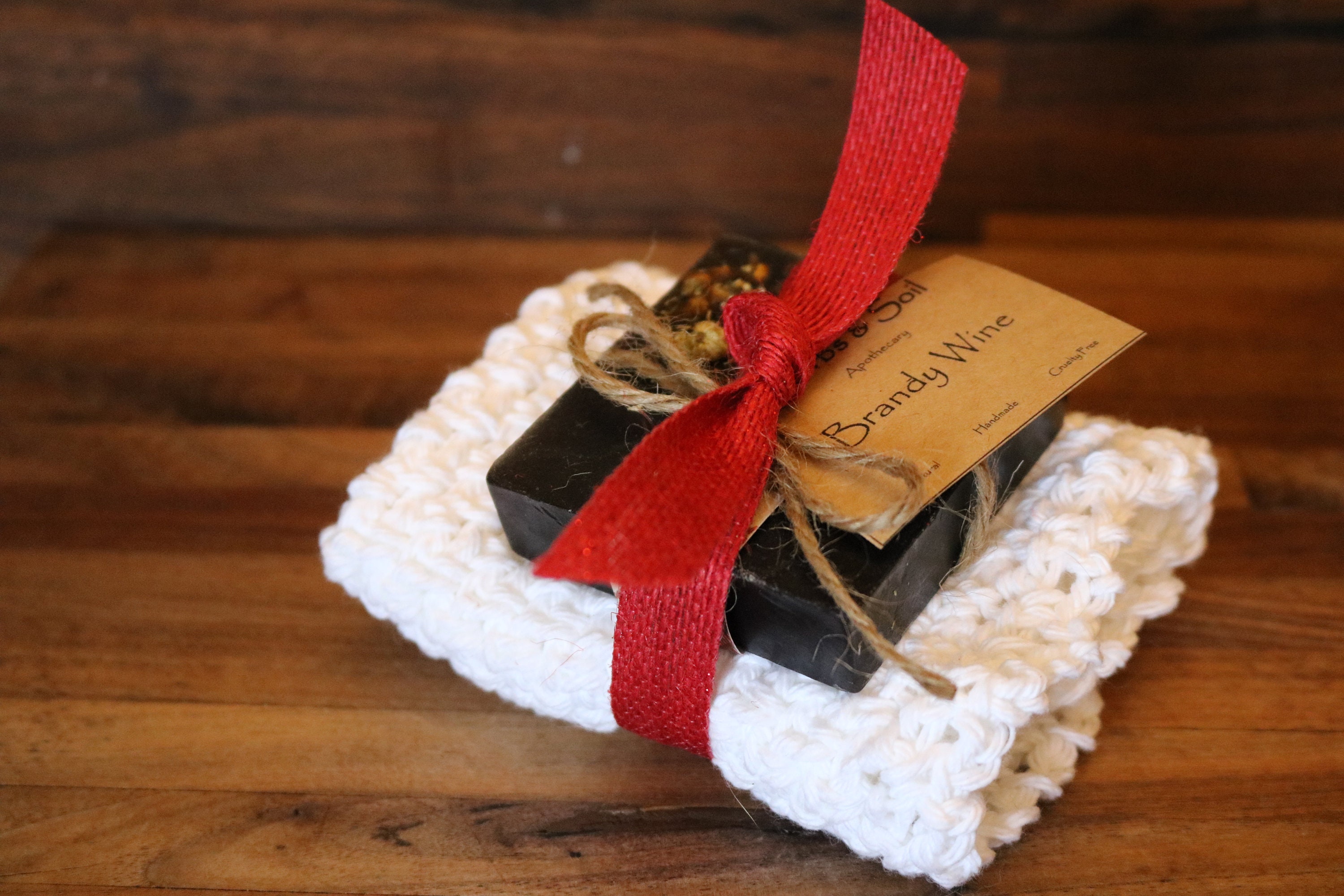 Natural Soap and Washcloth Gift Set Brandy Wine Soap with Etsy