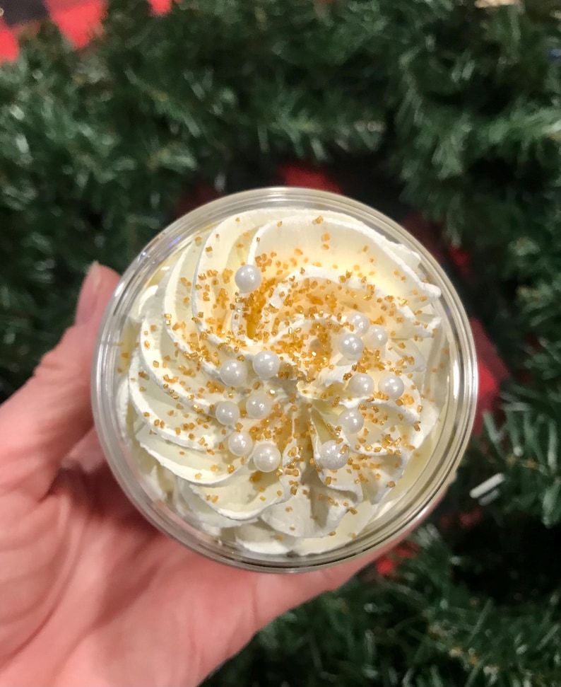 Champagne Kisses Whipped Sugar Scrub with Organic Cane Sugar and Sweet Almond Oil, Skin Polish Body Scrub, Spa Day Gift, Foaming Scrub image 3