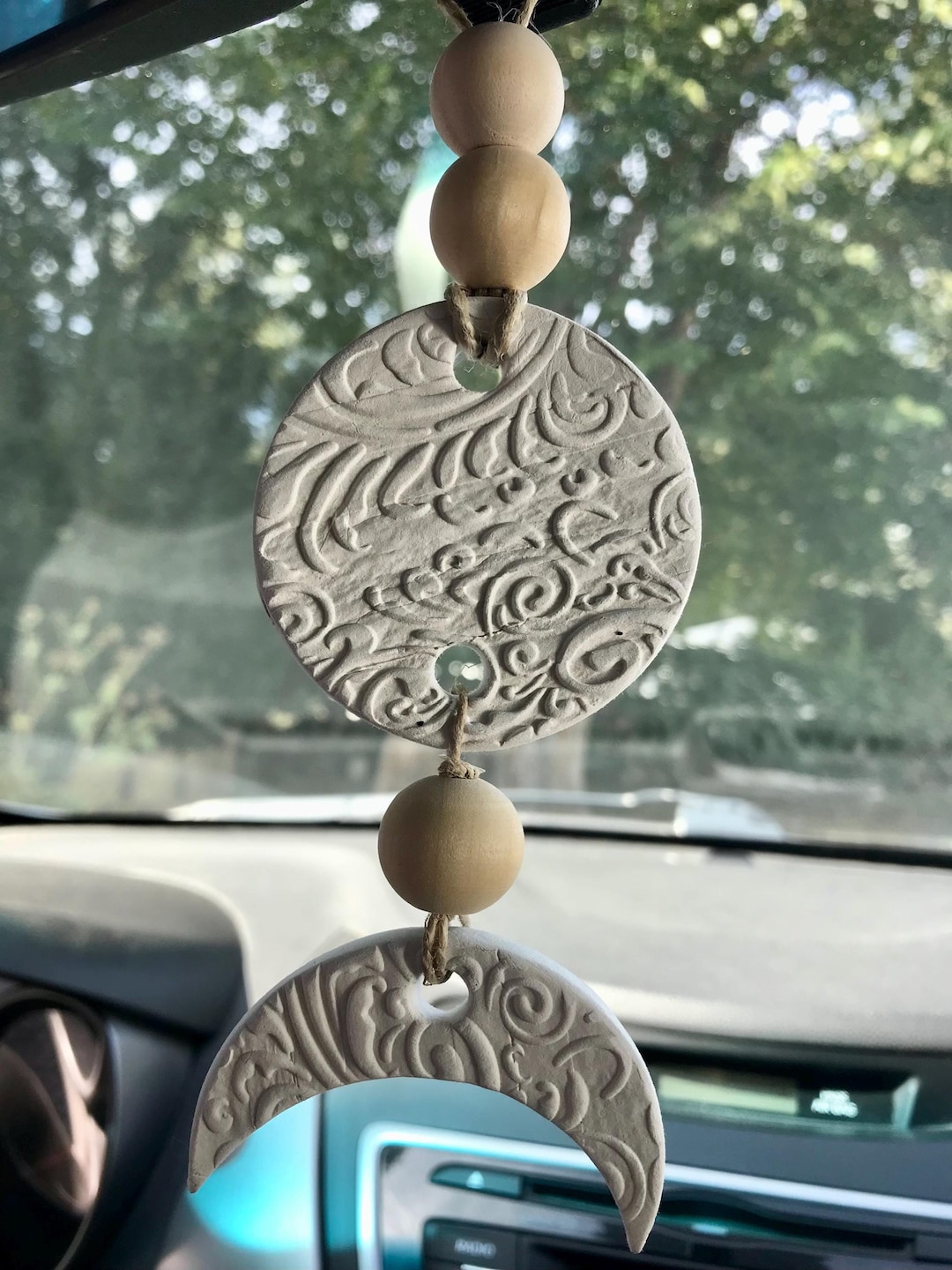 Moon Phase Clay Essential Oil Diffuser With Beads, Eco-friendly Car ...