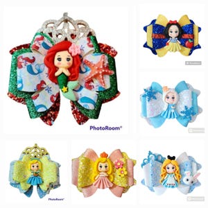 Princess Glitter Hair Bows