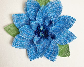 Flower Wreath, Front Door Wreath, 3D Floral Design, Blue Petal Wreath, Summer, Everyday Decor