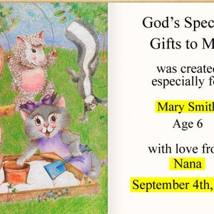 God's Special Gift to Me, Toddlers 1st Book, Youth Storybook, Easy Reader Storybook, Custom Name Book Bild 2