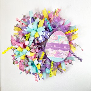Spring Wreath, Easter Egg Wreath, Spring Front Door wreath, Easter Decor, Spring Decor