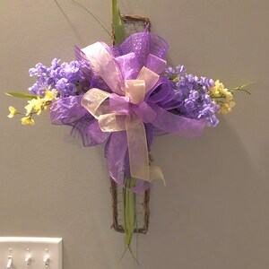 Easter Cross, Easter Wreath, Farmhouse Cross, Religious Cross,Passion Cross, Best wall Cross