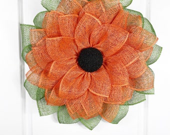 Fall Sunflower Wreath, Front Door Wreath, Summer Wreath