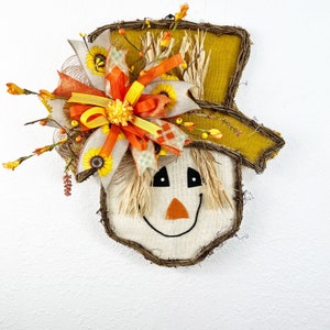 Fall Scarecrow Door Hanger, Front Door Decor for Autumn