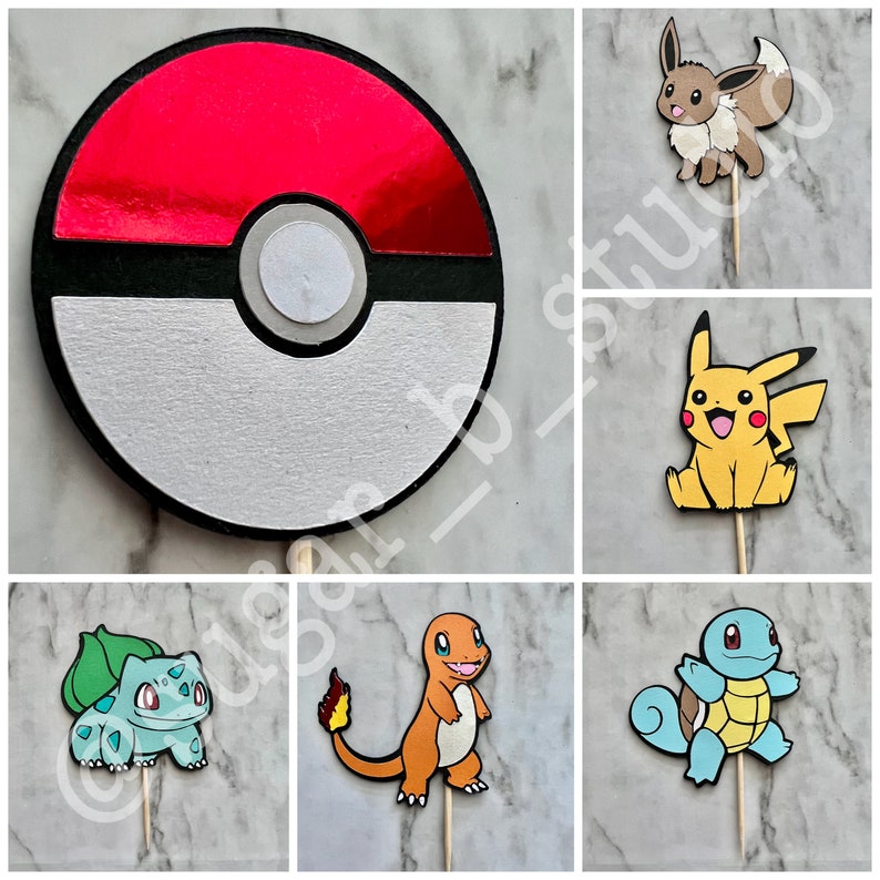 Pokémon Cupcake Toppers Etsy