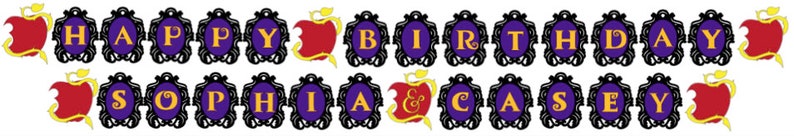 Descendants Inspired Birthday Banner Party Decor