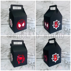 Into the Spiderverse Miles Morales Birthday Party Cupcake Favor Boxes